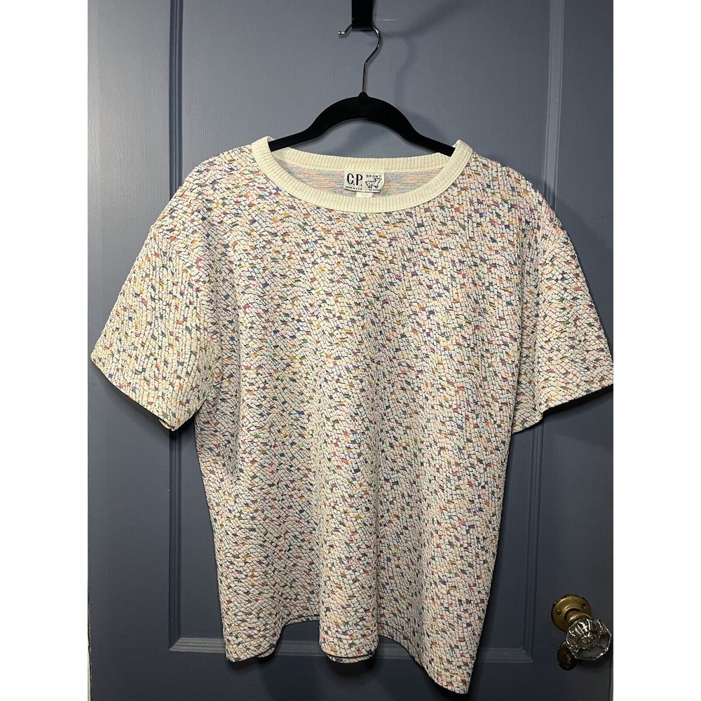 Vintage C.P. Sport Knit Top Women's Short Sleeve Crew Neck Size 1X USA Made